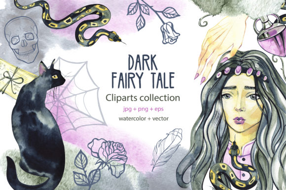 Dark Fairy Tale Watercolor Clipart Review