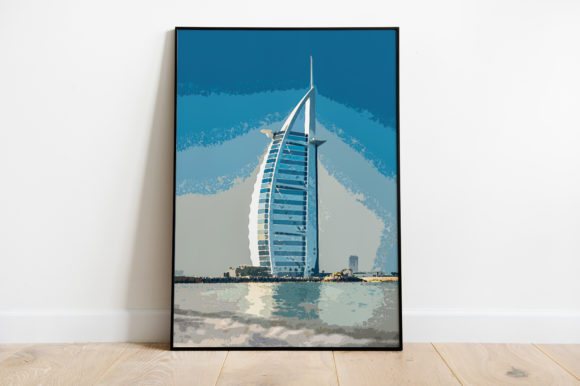 Dubai Architecture Building Watercolor Illustrations