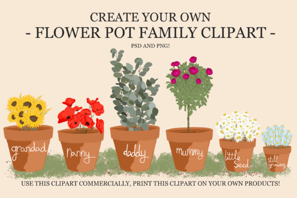 Flower, Watercolour Flower, Family Illustrations