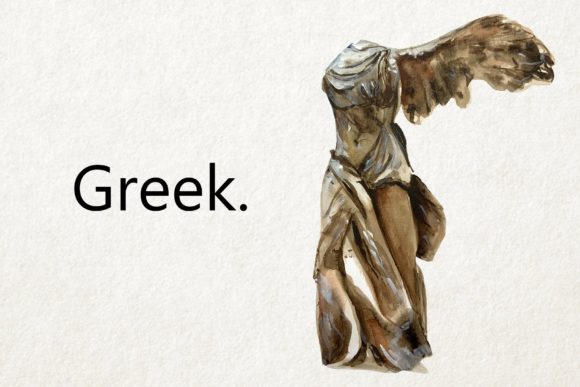 Greek Watercolor Clip Art Set & Illustrations