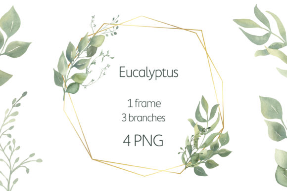Greenery Watercolor Frame: Fresh Illustrations