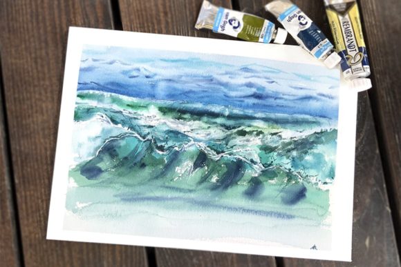 Ocean Wave Watercolor Illustrations Review