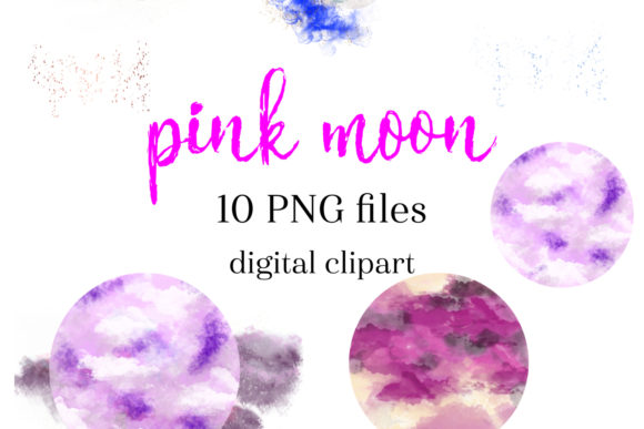 Pink Moon Illustrations for Blog Design