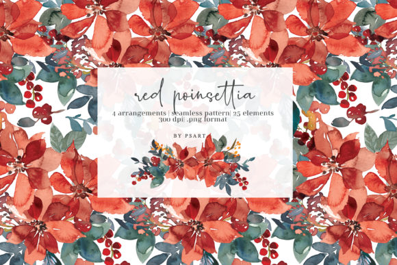 Red Poinsettia Watercolor Clipart: A Designer Review