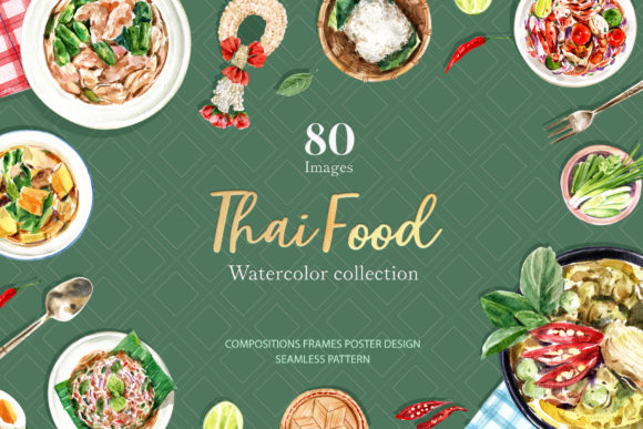 Thai Food Dishes Watercolor Embroidery Review