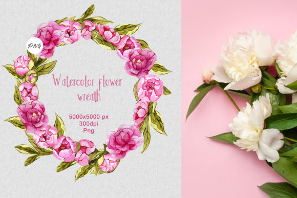 Watercolor Flower Frame: Elegant Illustrations