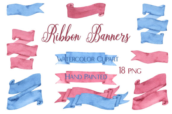 Watercolor Pink and Blue Ribbon Banners Review