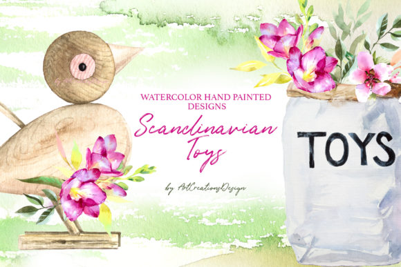 Watercolor Scandinavian Design Set & Illustrations