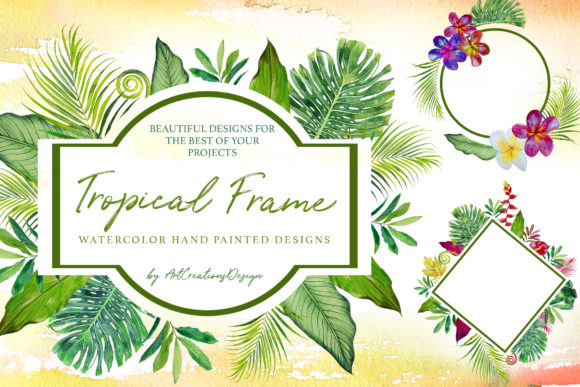 Watercolor Tropical Frame Illustrations Review