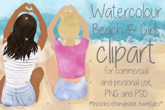 Watercolour Sister Illustrations for Design